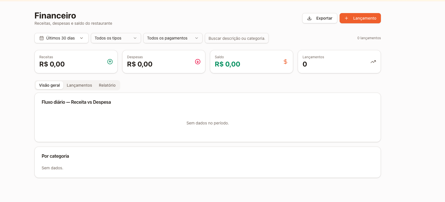Receita e despesa no automático