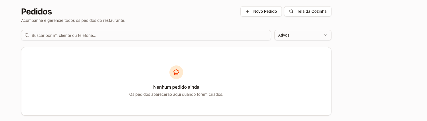 Cozinha e atendimento sincronizados